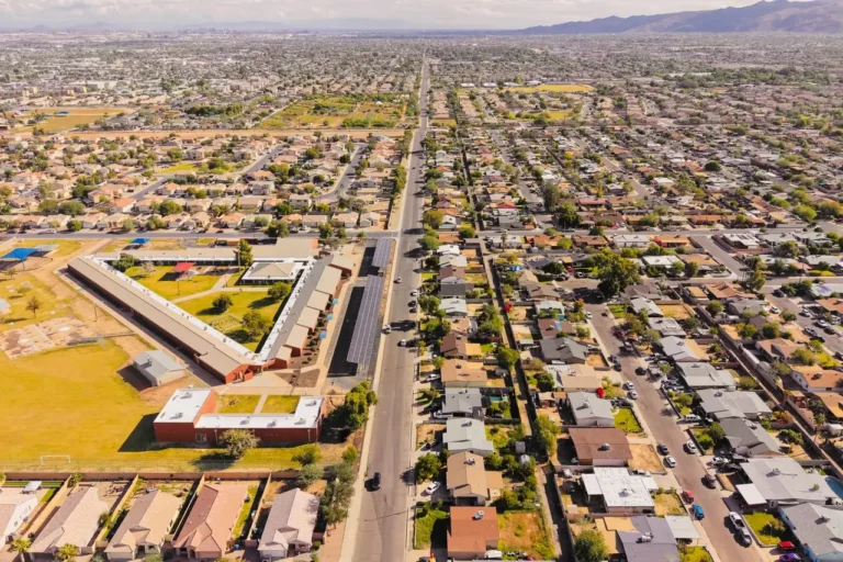 Aerial view of West Valley homes near Peoria, AZ subsidence areas