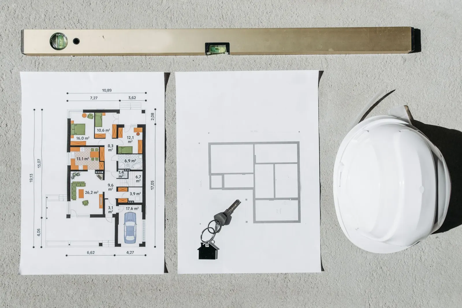 Plans and level ready for a foundation evaluation in Peoria, AZ