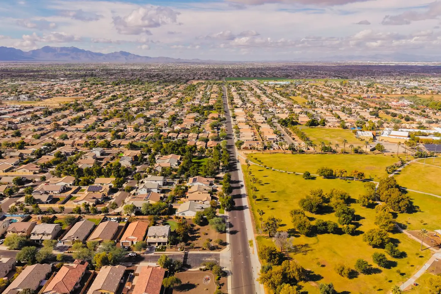 Aerial view of a West Valley neighborhood near Peoria, Arizona